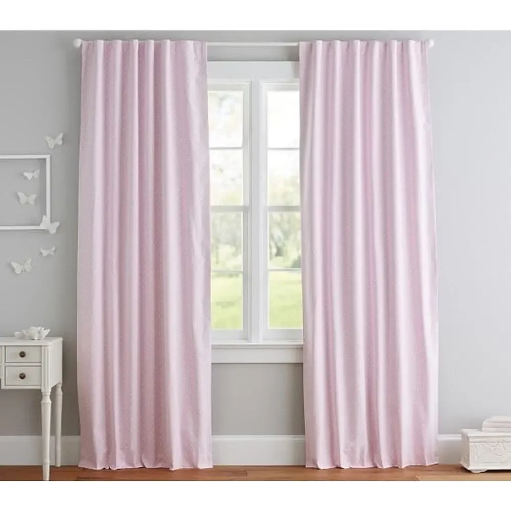 Pottery Barn Kids Printed Pin Dot Blackout 1 Curtain 44x84 NEW
